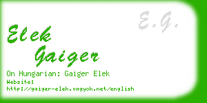 elek gaiger business card